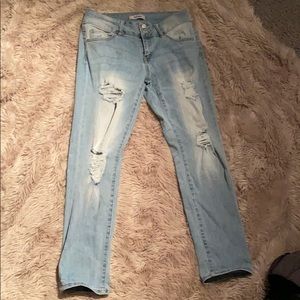 Light wash high waisted jeans